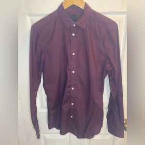 Men's Burgundy Polka Dot Shirt